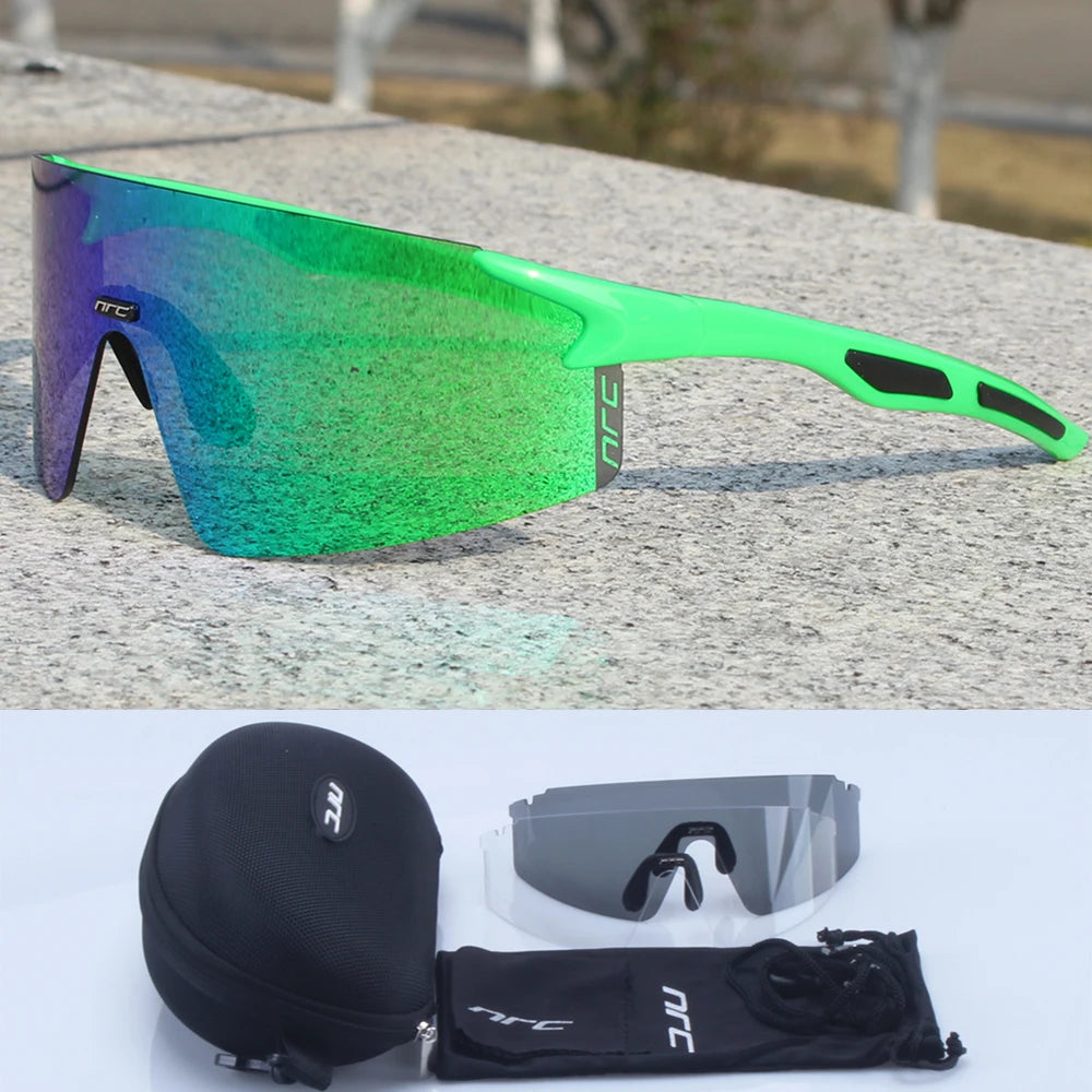 NRC Cycling Sunglasses 3 Lens UV400 TR90 Sports Bicycle Glasses MTB Mountain Bike Fishing Hiking Riding Eyewear for Men Women