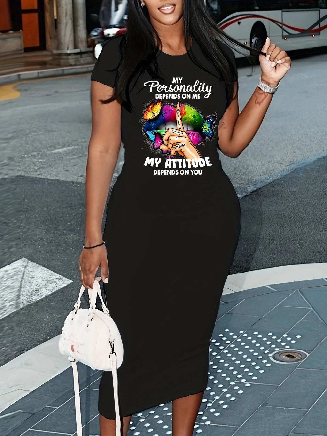 Women's summer casual fashion slim fit sexy solid color round neck short sleeved Long Dress Black Plus Size XS-5XL