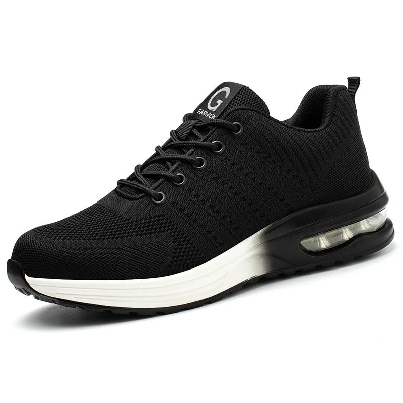Lightweight Safety Shoes Women Men Air Cushion Work Sneakers Steel Toe Shoes Construction Safety Boots Anti-smash Work Shoes