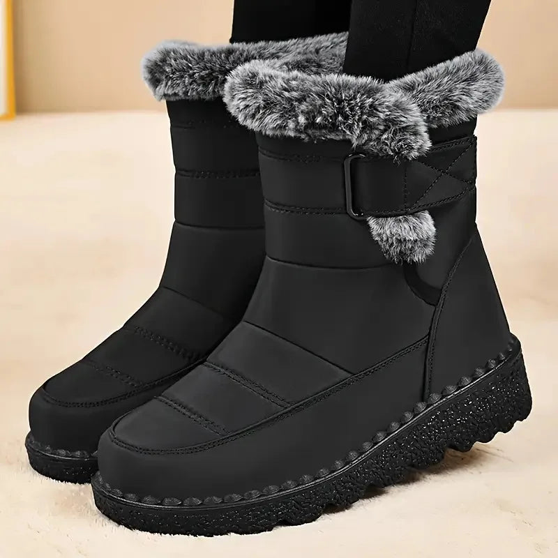Women's Winter Snow Boots for Women 2026 New Faux Fur Long Plush Snow Boots Woman Platform Shoes Warm Cotton Couples Ankle Boots
