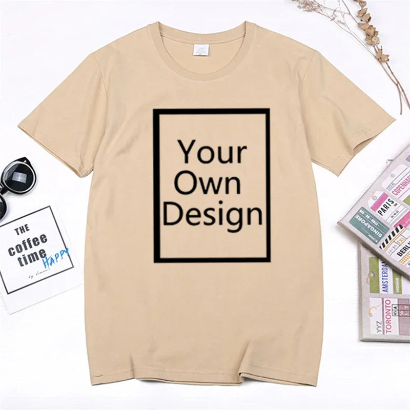 Cotton Customized Printed Leisure T Shirt Harajuku Tee DIY Your Like Photo or  T-shirt Fashion Custom Men's Tops Tshirt
