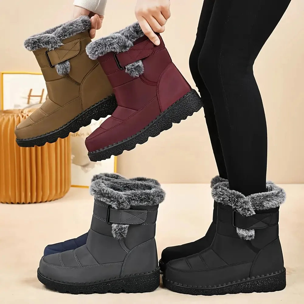 Women's Winter Snow Boots for Women 2026 New Faux Fur Long Plush Snow Boots Woman Platform Shoes Warm Cotton Couples Ankle Boots