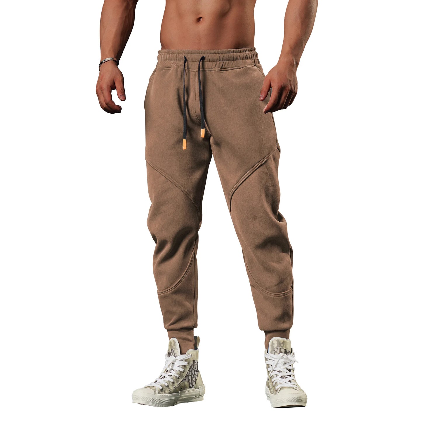 2028 New Men's sports casual trousers winter loose thick outdoor running cuff sweatpants gym American basketball training pants