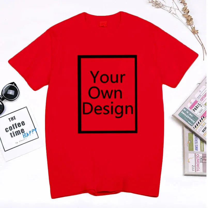 Cotton Customized Printed Leisure T Shirt Harajuku Tee DIY Your Like Photo or  T-shirt Fashion Custom Men's Tops Tshirt