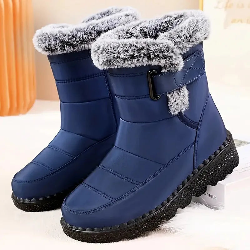 Women's Winter Snow Boots for Women 2026 New Faux Fur Long Plush Snow Boots Woman Platform Shoes Warm Cotton Couples Ankle Boots