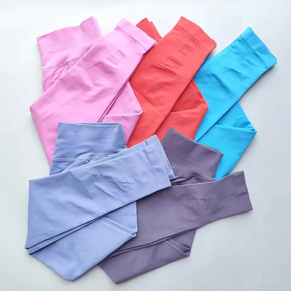 Seamless Leggings Sports Women Gym Wear Clothes Outfit Yoga Pants Squat Proof Fitness Running Scrunch Bum Tights