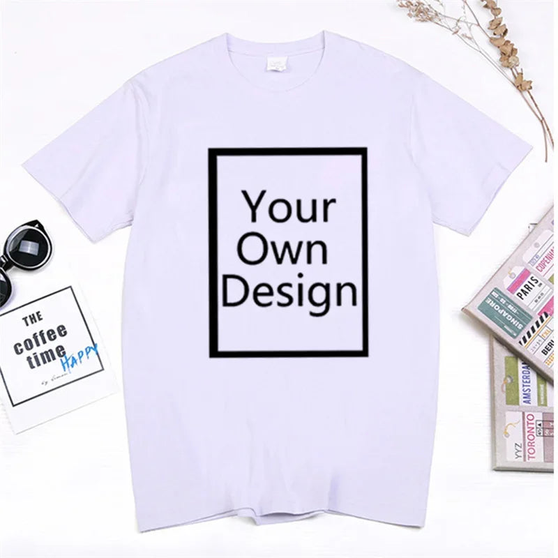 Cotton Customized Printed Leisure T Shirt Harajuku Tee DIY Your Like Photo or  T-shirt Fashion Custom Men's Tops Tshirt