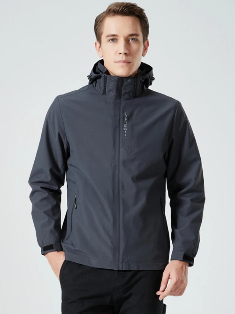 Autumn New Men's Mountaineering Jacket Windproof and Waterproof Fabric Fashion Hip Hop Design Casual Oversize Outdoors Coat