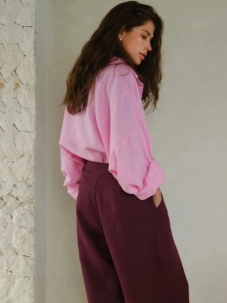 Ammug White Women's Shirt Long Sleeve Elegant Solid Blouse Woman Vintage Summer Loose Shirts for Women Basic Top Collar