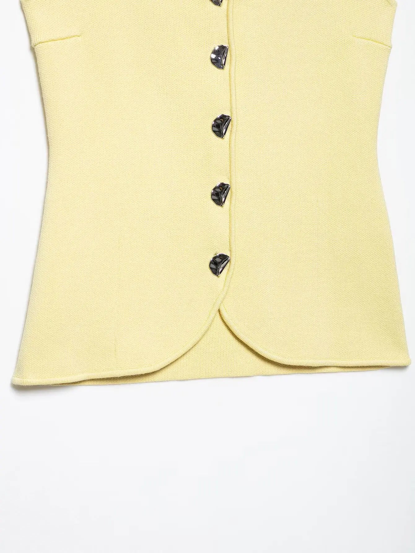 Zevity Women Basic Square Collar Knitting Sling Blouse Female Chic Sleeveless Buttons Design Vest Shirt Blusas Crop Tops LS9040