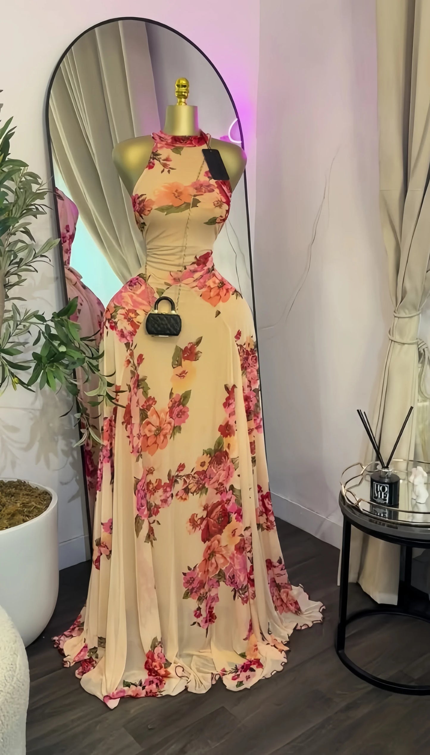 GLCMYAYA Women Printed Sleeveless with Sashes Fit and Flare A-line Maxi Dress 2026 Streetwear Beach Holiday Long Dresses Vestido