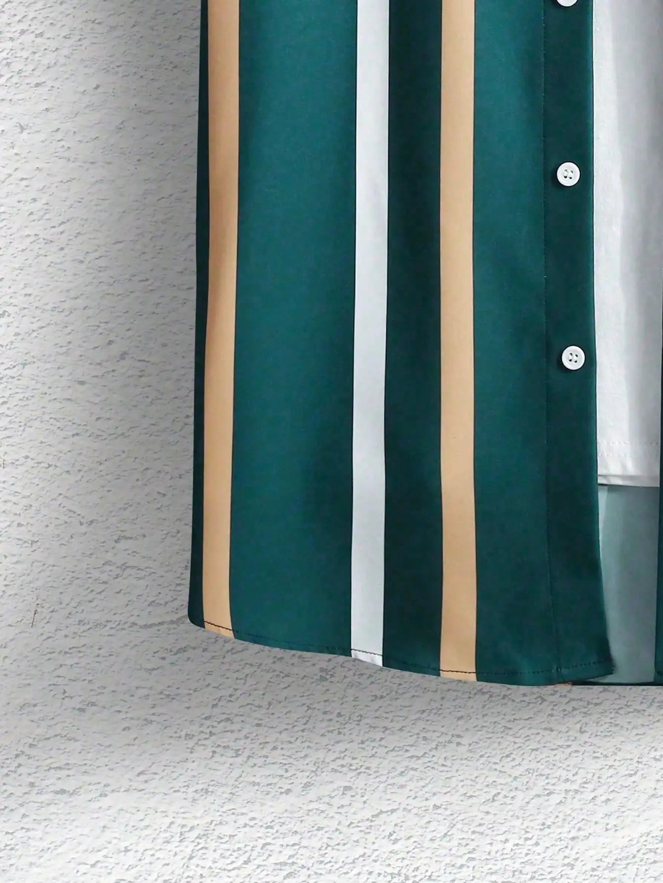 Men's Short Sleeve Vertical Striped Button-Up Shirt, Casual Summer Wear