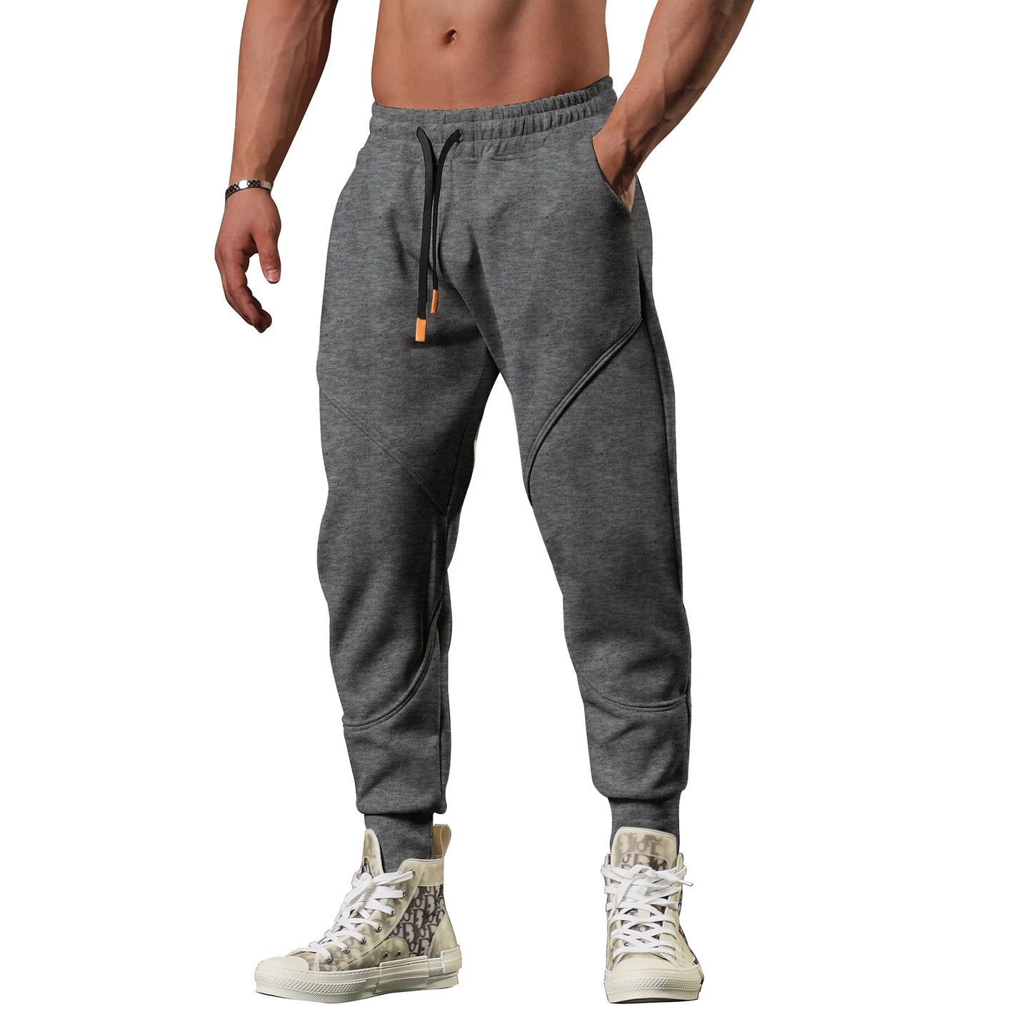 2028 New Men's sports casual trousers winter loose thick outdoor running cuff sweatpants gym American basketball training pants