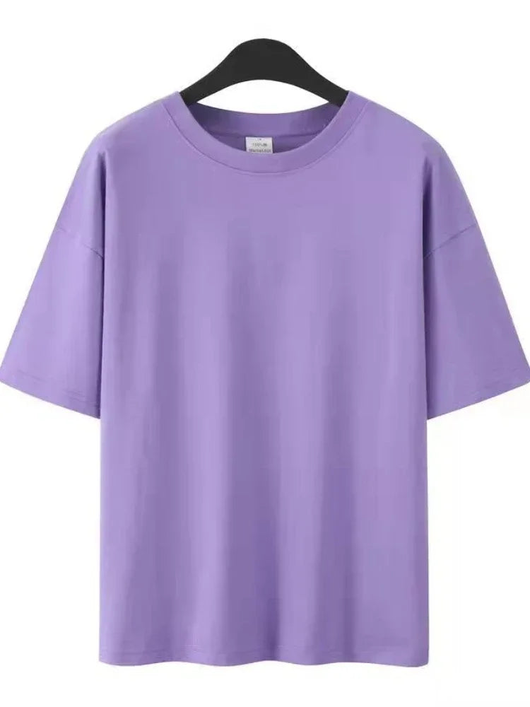 YSZWDBLX T-shirt Women 2025 Summer Short Sleeve O-neck Tshirt Man /woman Cotton Loose Harajuku Couples Tees Casual Shirts Top