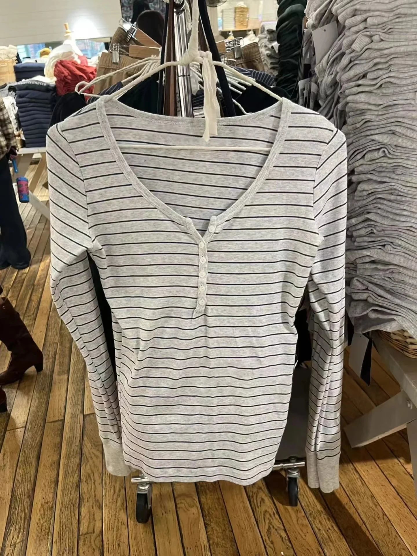 Pink Striped Slim Long Sleeve Tees Women Spring Casual Cotton O-neck Tshirt New Tops Clothes Sweet Cute  Vintage T-shirts Y2K