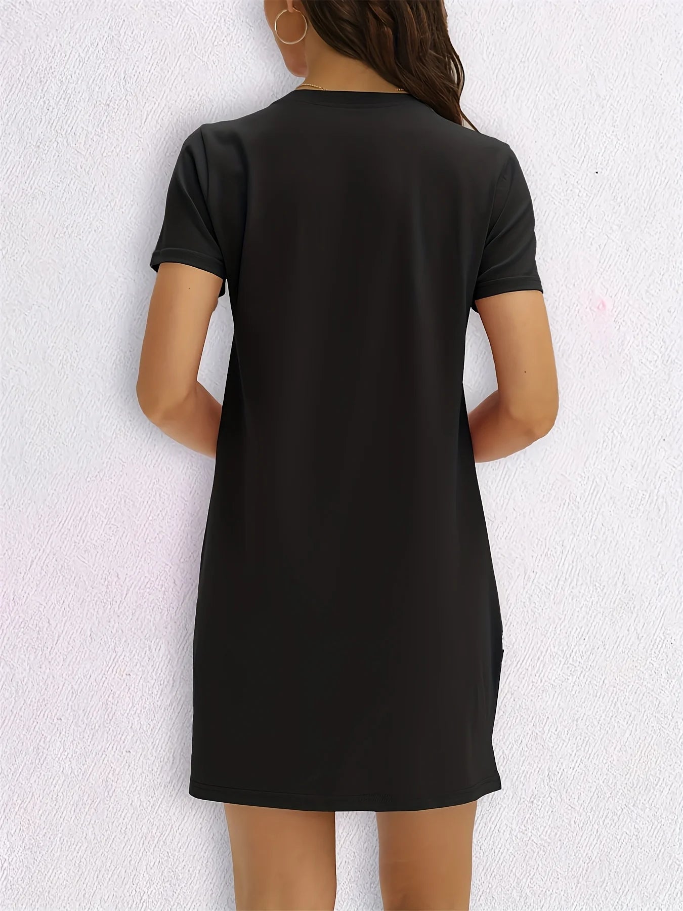 Women's Casual T shirt Dress Short Sleeve Round Neck Black Dresses Woman Summer Woman Clothing Oversized Y2k Ladies Clothes