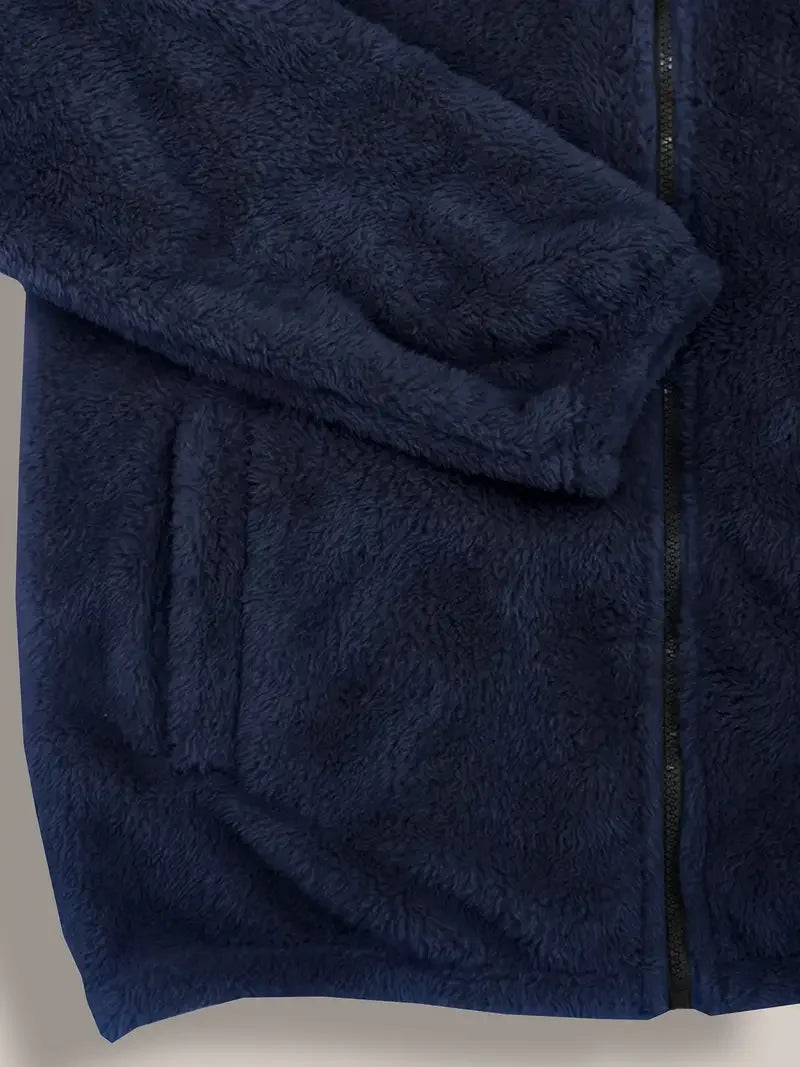 Men's Coral Fleece Jacket Hoodie Thickened Autumn Winter Warm Zipper Hooded New Arrival Comfortable Sweatshirt