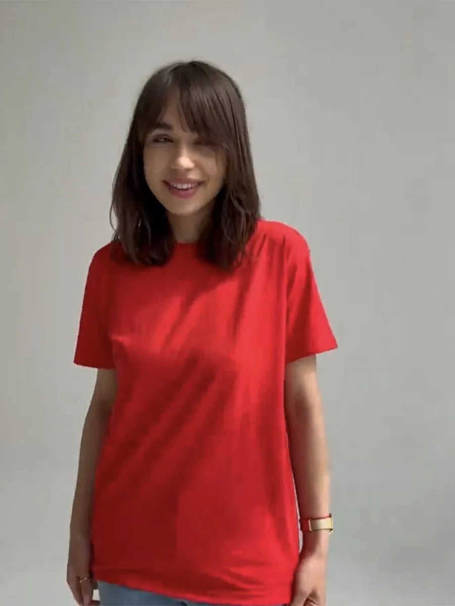Botvotee 21 Colors Ins Fashion Summer Oversized Basic Soild T Shirts for Women 100% Cotton White Black Pink T-shirt Casual Tops