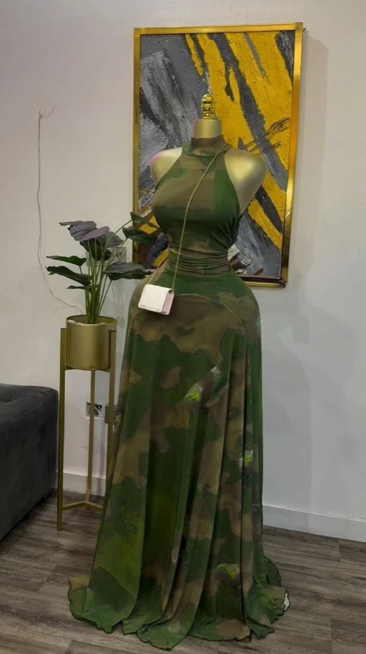 GLCMYAYA Women Printed Sleeveless with Sashes Fit and Flare A-line Maxi Dress 2026 Streetwear Beach Holiday Long Dresses Vestido