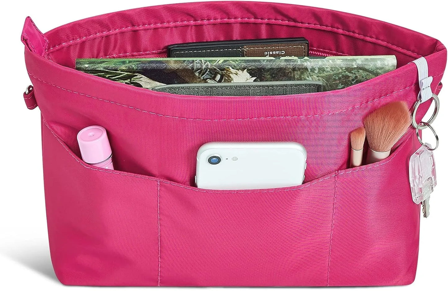 Premium Nylon Purse Organizer Tote Handbag Insert Organizers Bag in Bag Zipper 13 Pockets 4 Sizes