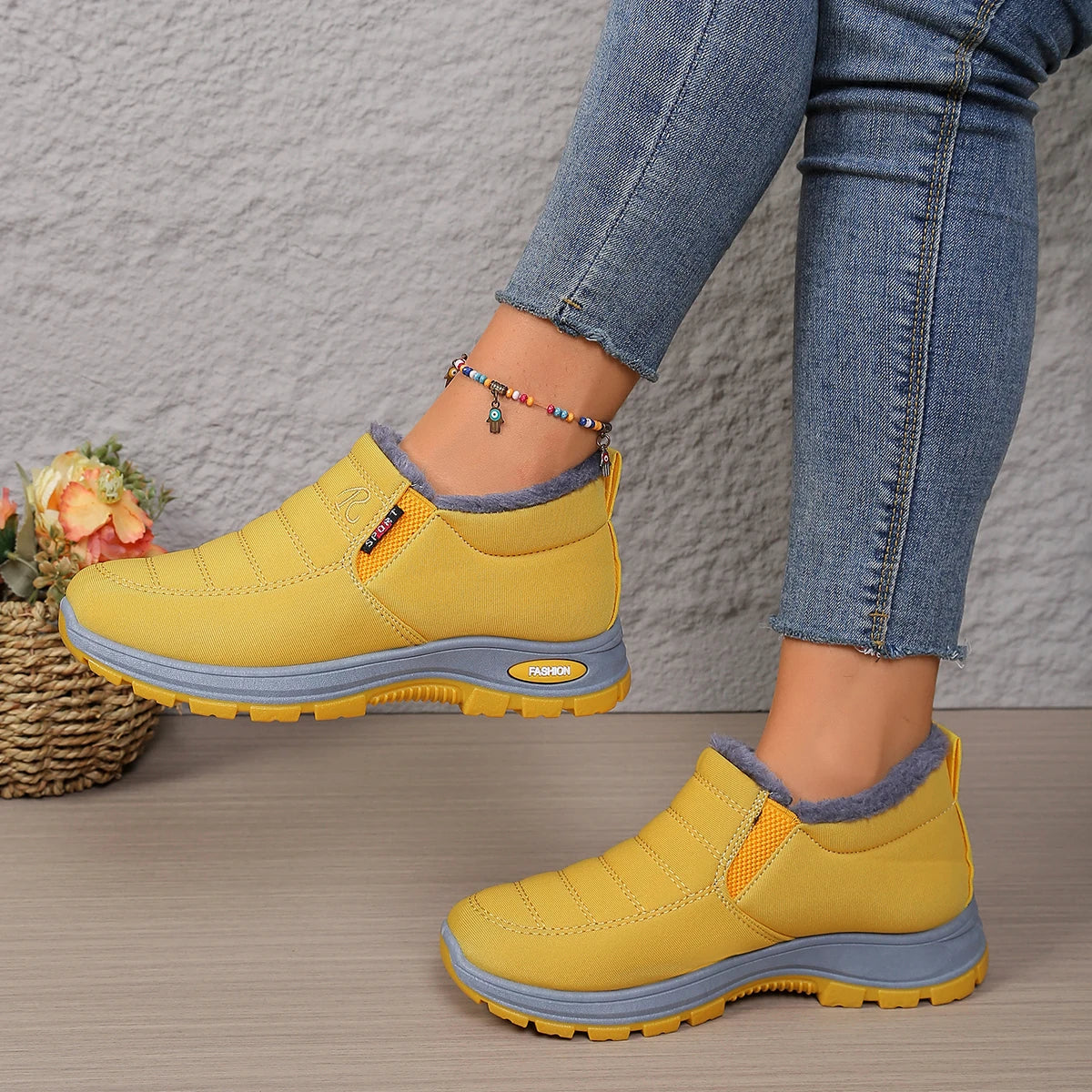 Couple shoes, men's and women's casual shoes, warm, fleece, thickened, anti-slip, lightweight snow boots with free shipping