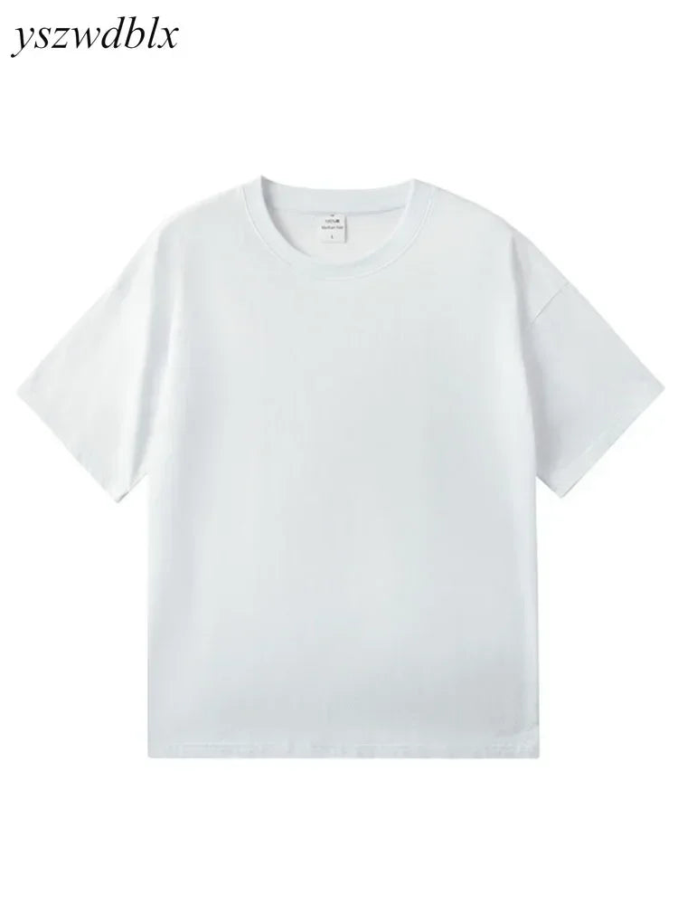 YSZWDBLX T-shirt Women 2025 Summer Short Sleeve O-neck Tshirt Man /woman Cotton Loose Harajuku Couples Tees Casual Shirts Top