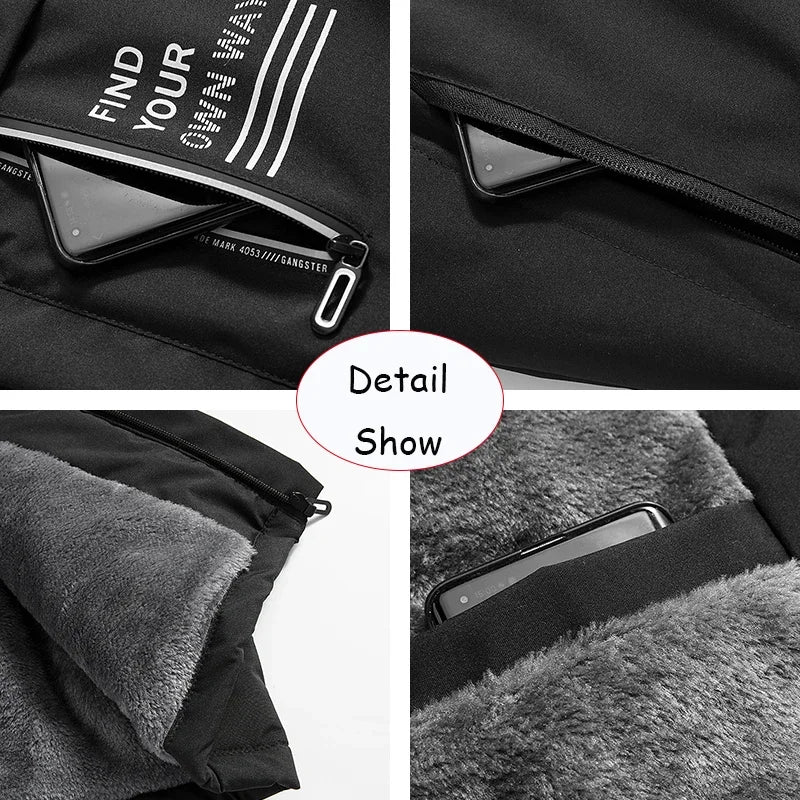 2025 New Spring Men Outdoor Hooded Windbreak Fleece Jacket Coats Men Autumn Warm Outwear Casual Fashion Solid Jacket Male Tops