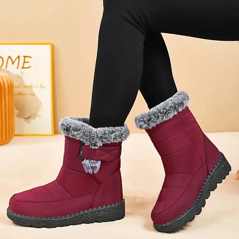Women's Winter Snow Boots for Women 2026 New Faux Fur Long Plush Snow Boots Woman Platform Shoes Warm Cotton Couples Ankle Boots