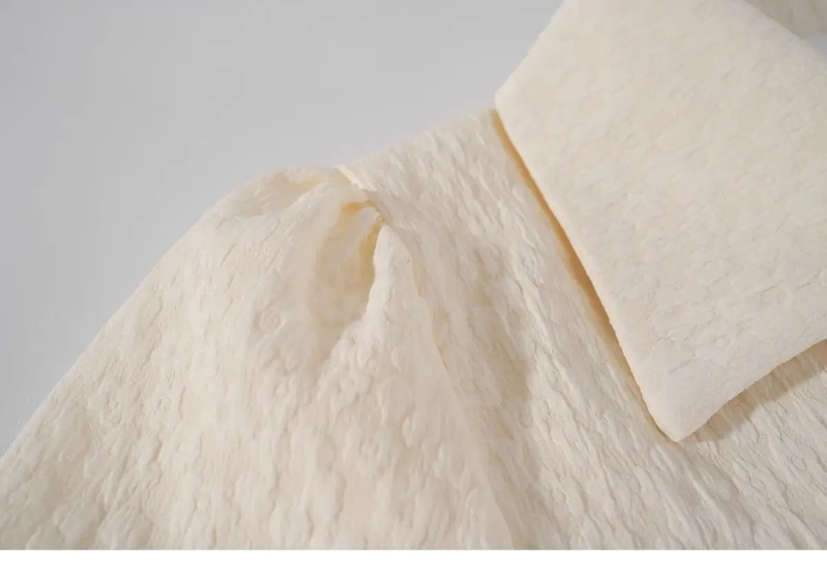 Chinese Style Shirts Women Buckles Apricot Short Sleeve Turn Down Collar Vintage Elegant Ladies Streetwear Stylish Chic Crop Top