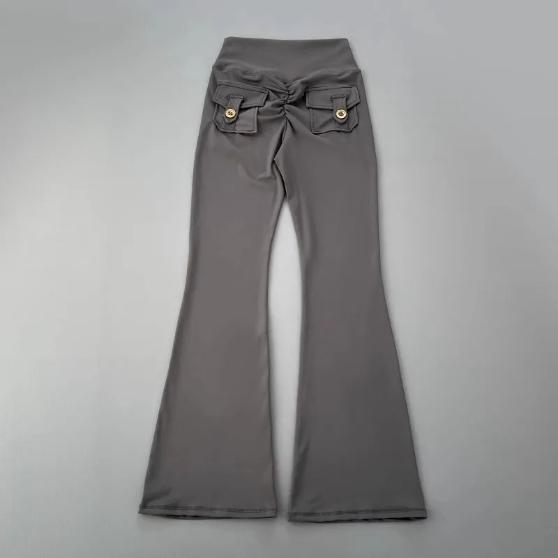 New pocket micro horn yoga pants for hip lifting  fitness dance pants quick drying exercise training yoga pants