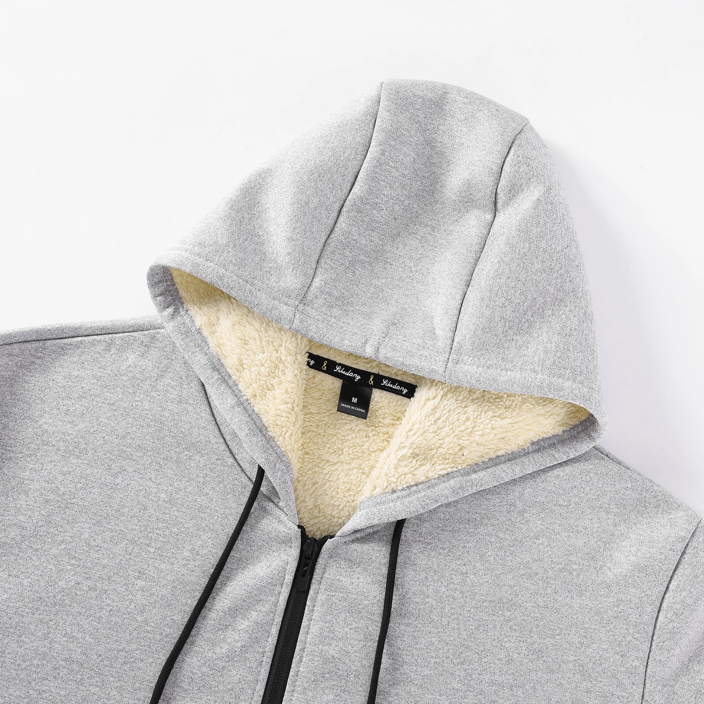 Winter Fleece Jacket Men's Casual Thickened Wool Jacket Warm Zipper Hoodies Cardigan Sports Long Sleeve Sweatshirts Hooded Coat