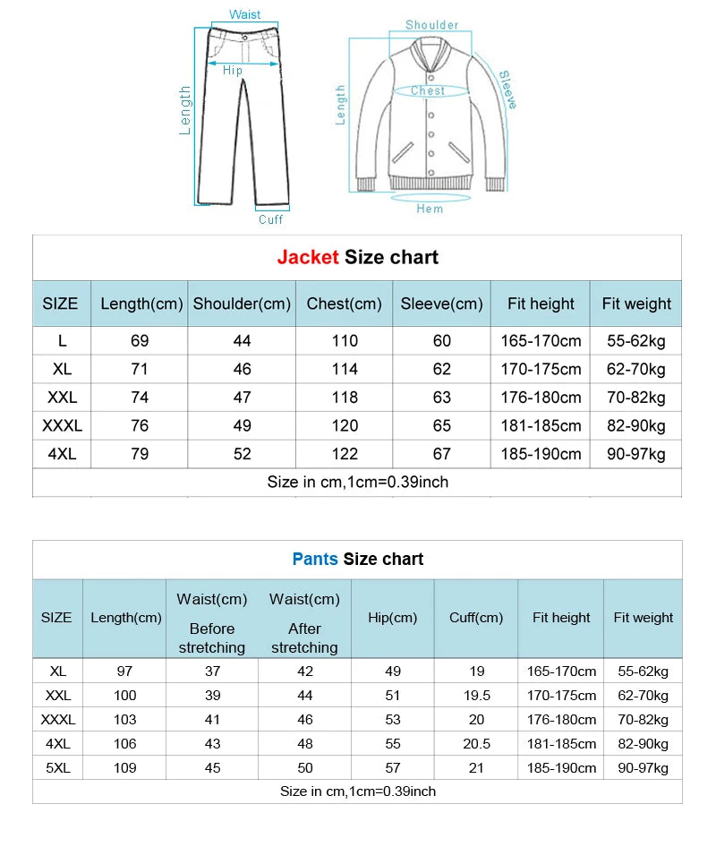 Outdoor Hiking Jacket and Pants Sets Men Autumn Thermal Waterproof Windproof Hooded Jackets Trip Mountain Camping Clothes