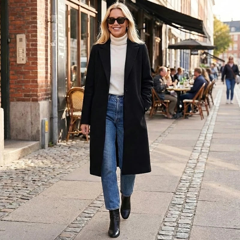 Willshela Women Fashion Solid Open Stitch Long Trench Coats Vintage V-Neck Full Sleeves Female Chic Lady Outfits