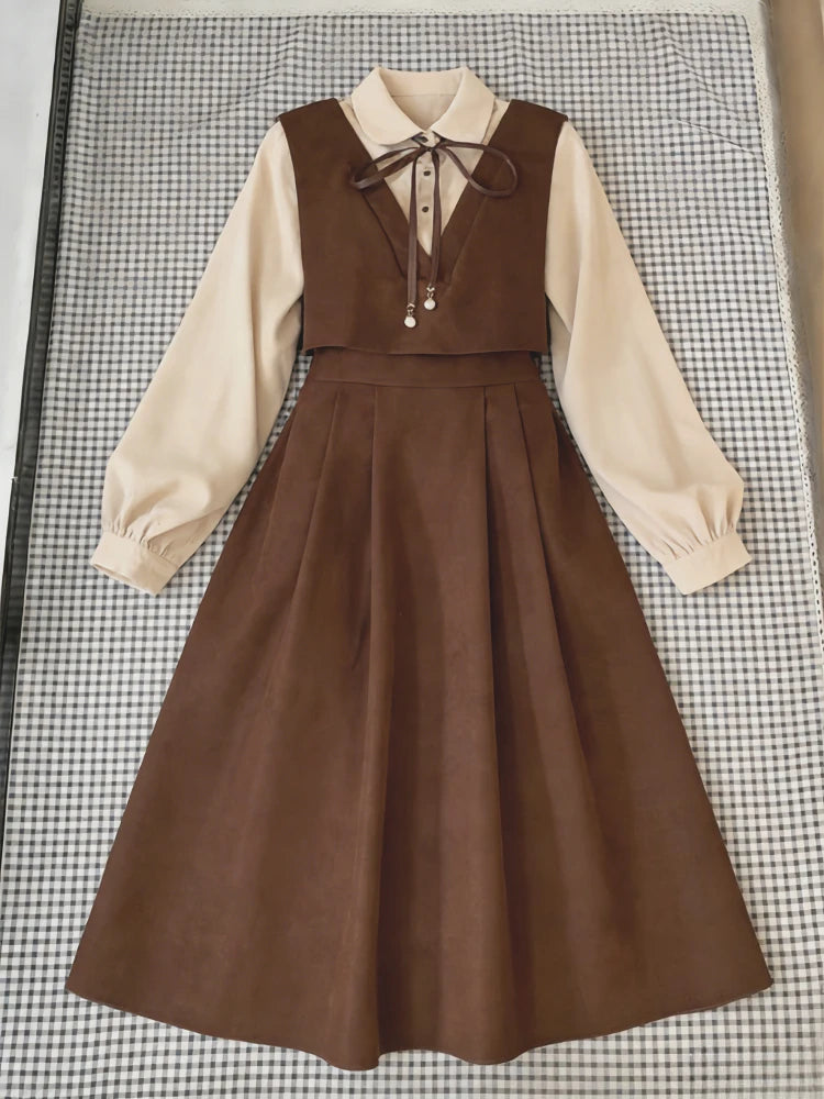 French Vintage Midi Dress Women Casual Evening Party Plaid Dress Office Lady Outwear One Piece Dress Korean Fashion Spring Chic