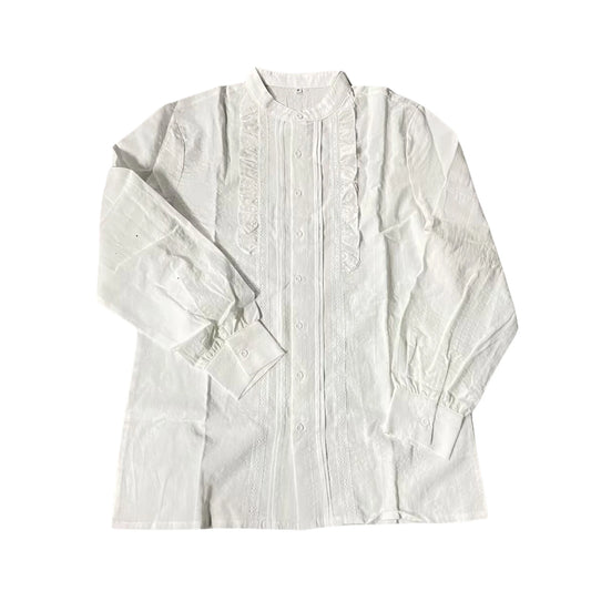 Vintage Style Men s Striped Lace Ruffle Button-Up Shirt with Long Sleeves - Classic Spring and Fall Fashion for Casual Wear