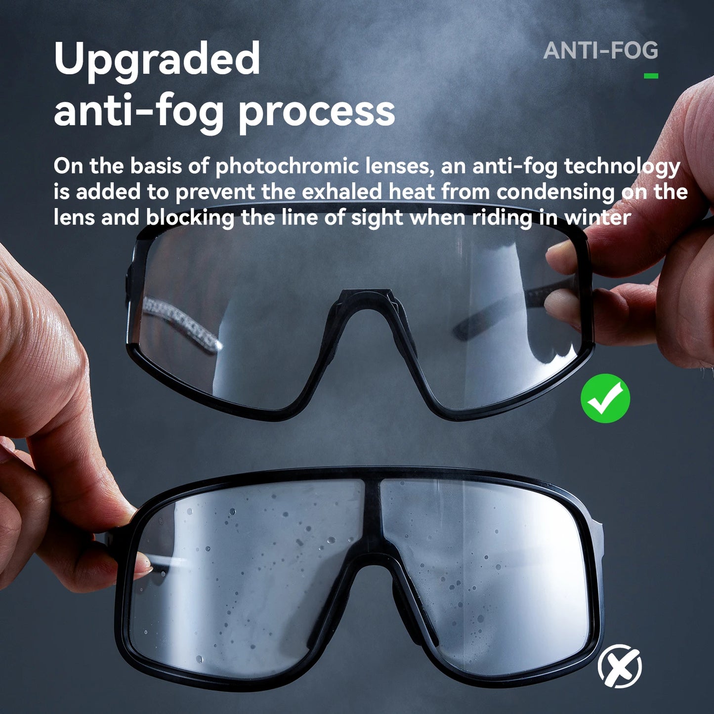 ROCKBROS Cycling Glasses Polarized / Photochromic Anti-fog Bike Eyewear Sunglasses UV400 Outdoor Sports MTB Road Bicycle Glasses