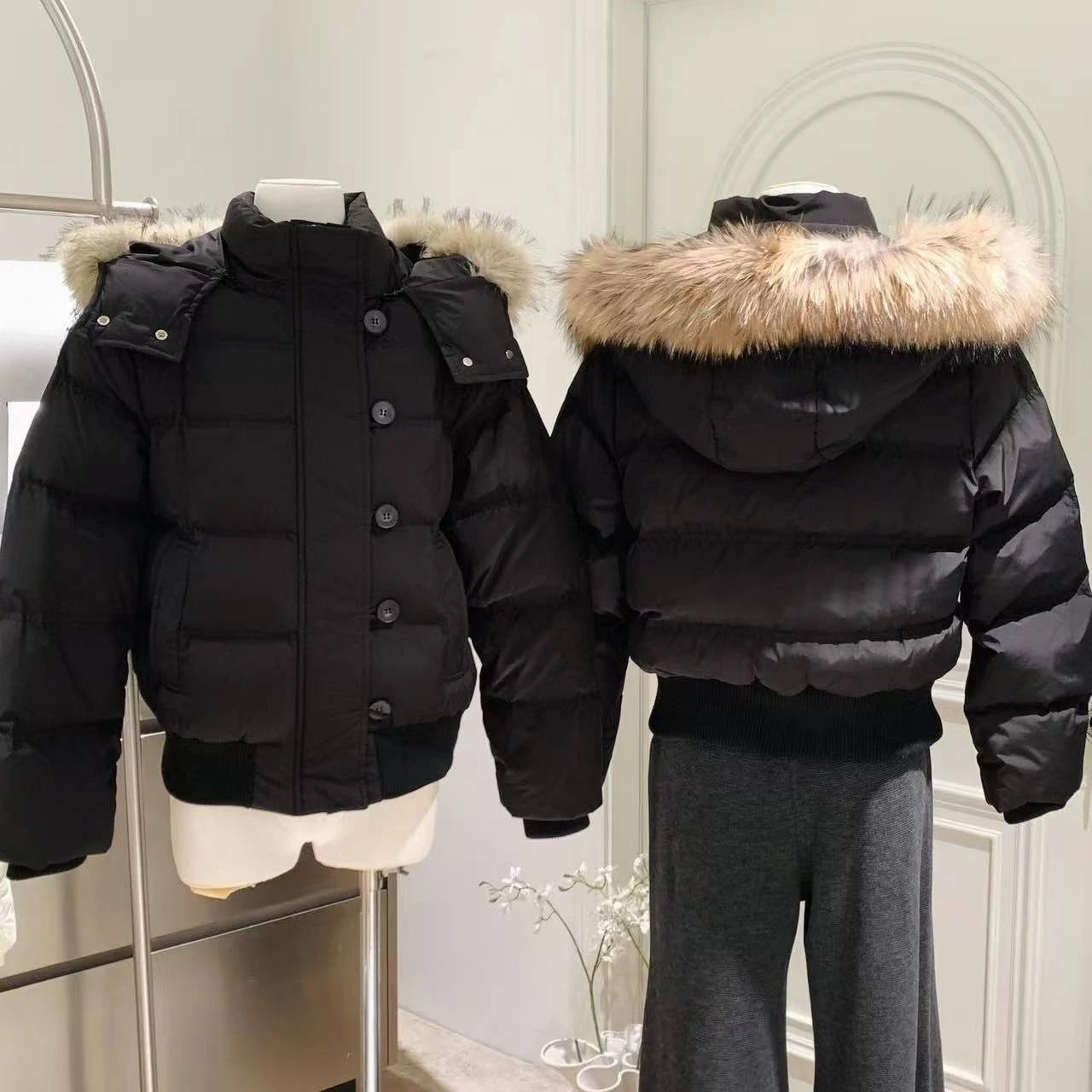 American Style Vintage Faux Fur Hooded Woman Autumn Winter  Casual Long Sleeve Coat Outwear Fashion Warm Jacket Outerwear Chic