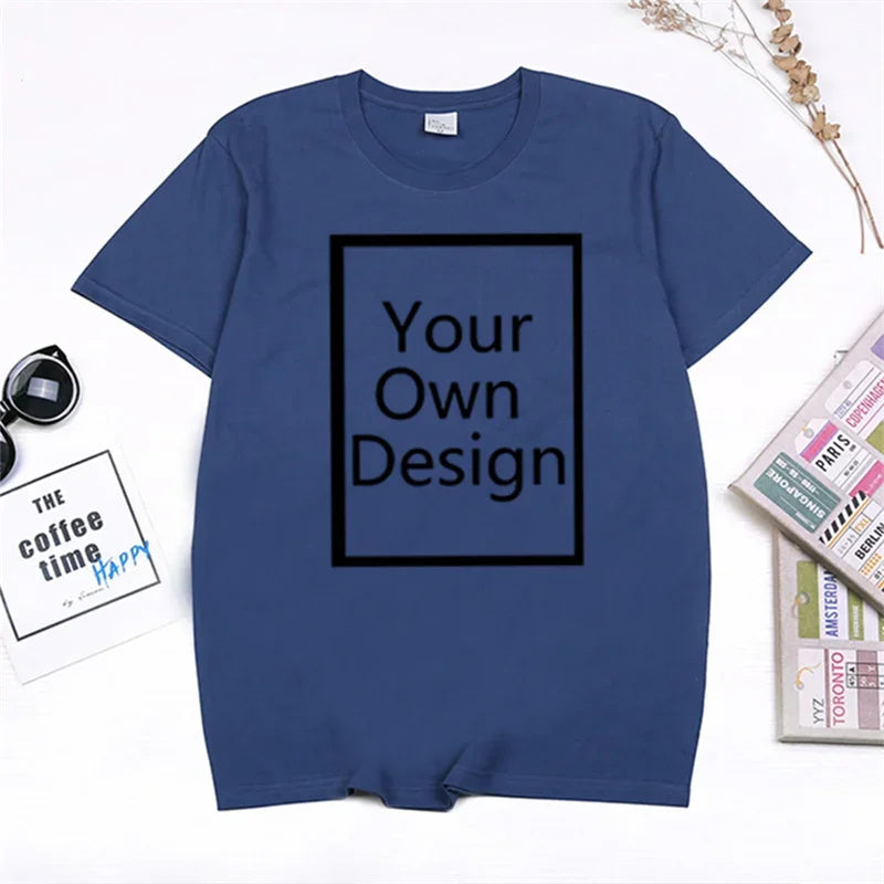 Cotton Customized Printed Leisure T Shirt Harajuku Tee DIY Your Like Photo or  T-shirt Fashion Custom Men's Tops Tshirt