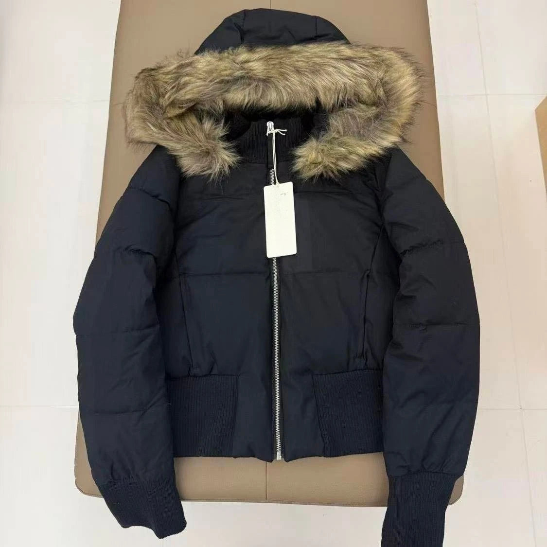 American Style Vintage Faux Fur Hooded Woman Autumn Winter  Casual Long Sleeve Coat Outwear Fashion Warm Jacket Outerwear Chic