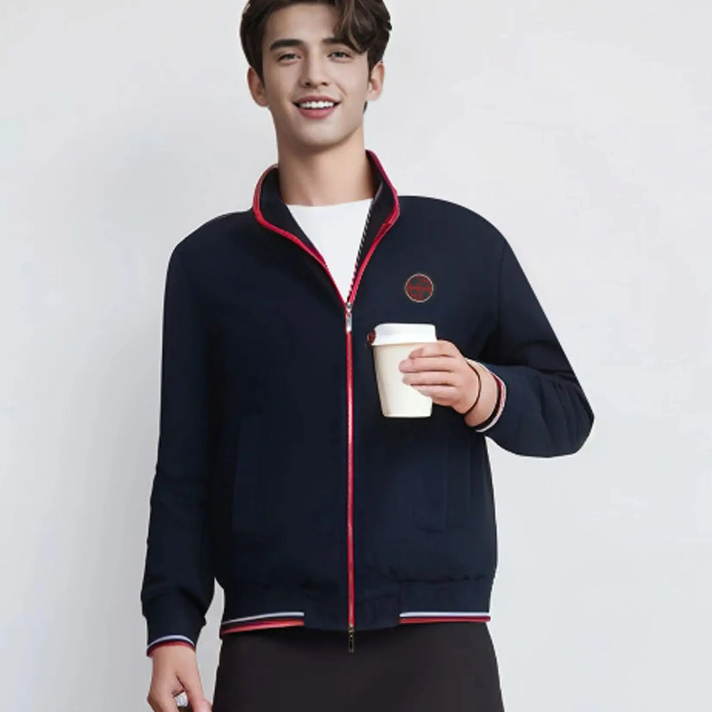 CHCH 2025 Spring New Men's Jackets Solid Sports Jacket Men Business Casual Autumn Thin Coat Zip Up Coat with Pockets Clothing