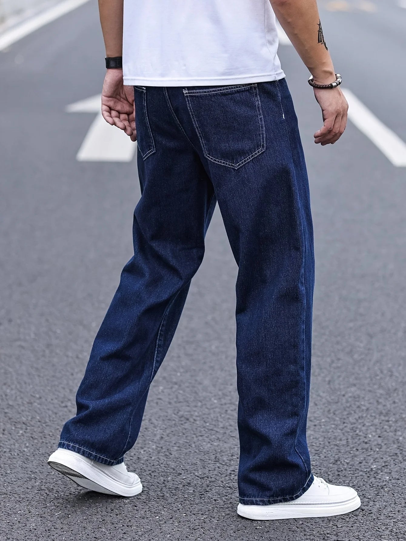 Men's straight-leg jeans, loose wide-leg jeans, cargo hip-hop jeans, stylish versatile long pants