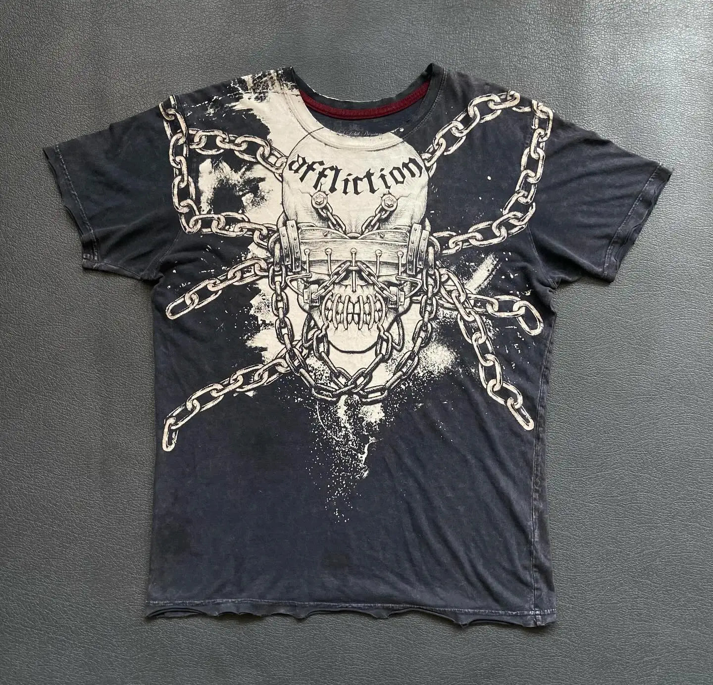 Affliction Out Of Print Short Sleeves Woman Hip Hop Black T Shirt Couple Y2K High Street Pure Cotton Tops Aesthetic Clothes