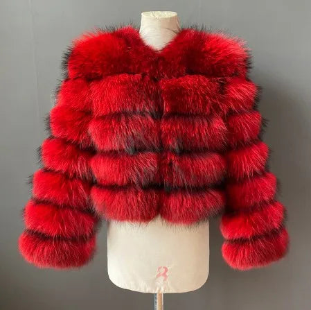 Punk Fake Raccoon Fur Jacket Women Autumn Winter Faux Fur Fox Coats Short Coat Jackets Furry Outerwear Work Thick Warm Coats