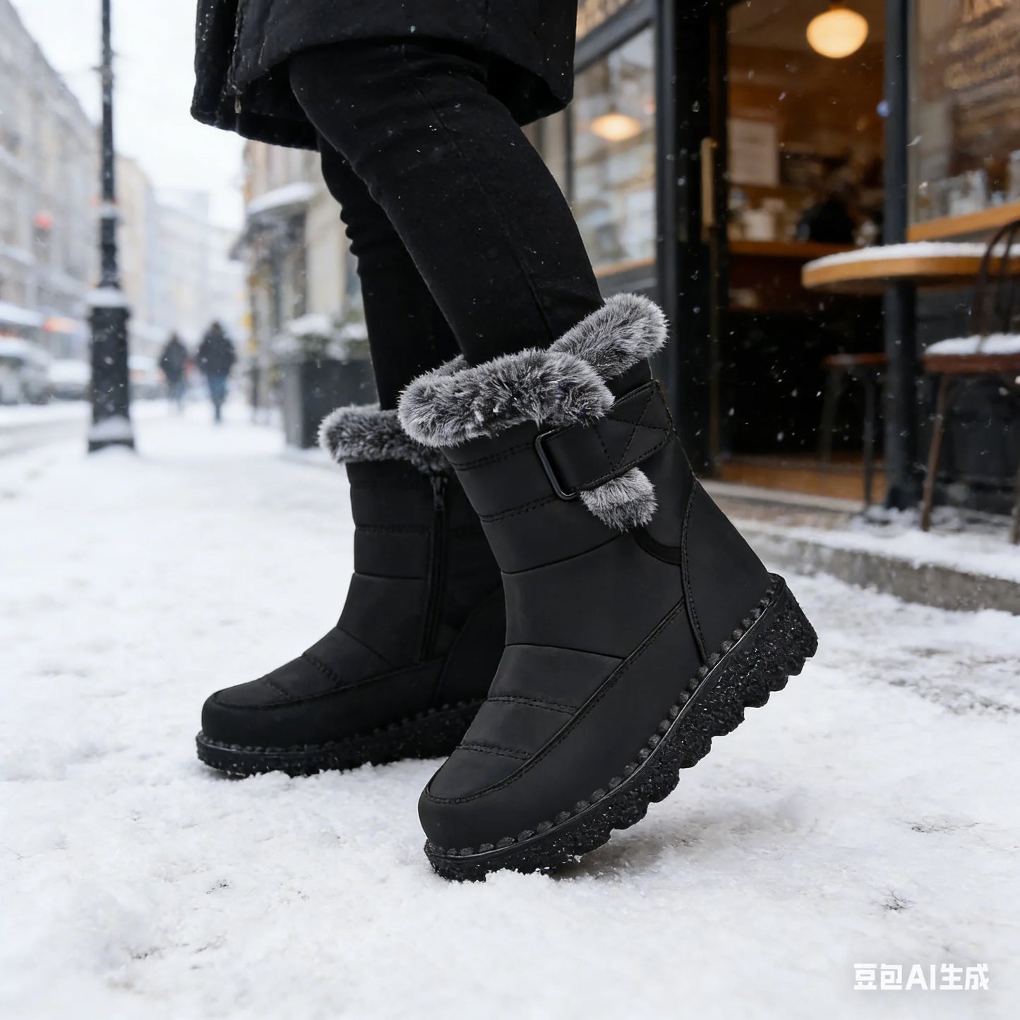 Women's Winter Snow Boots for Women 2026 New Faux Fur Long Plush Snow Boots Woman Platform Shoes Warm Cotton Couples Ankle Boots