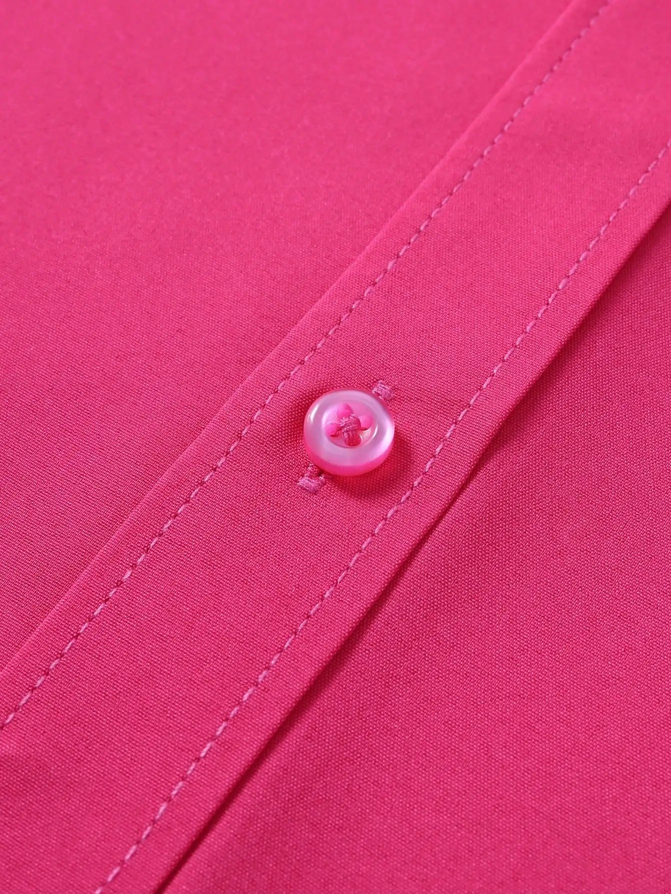 Men's Bright Pink Long Sleeve Slim Fit Casual Business Shirt