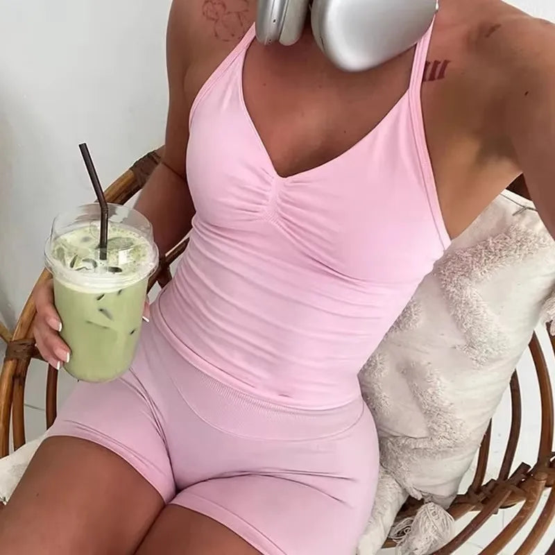 Gym Beautiful Open Back Bra Running Workout Impact Halter Longline Strappy Top Sports Yoga Vest Women's Fitness Tank Top