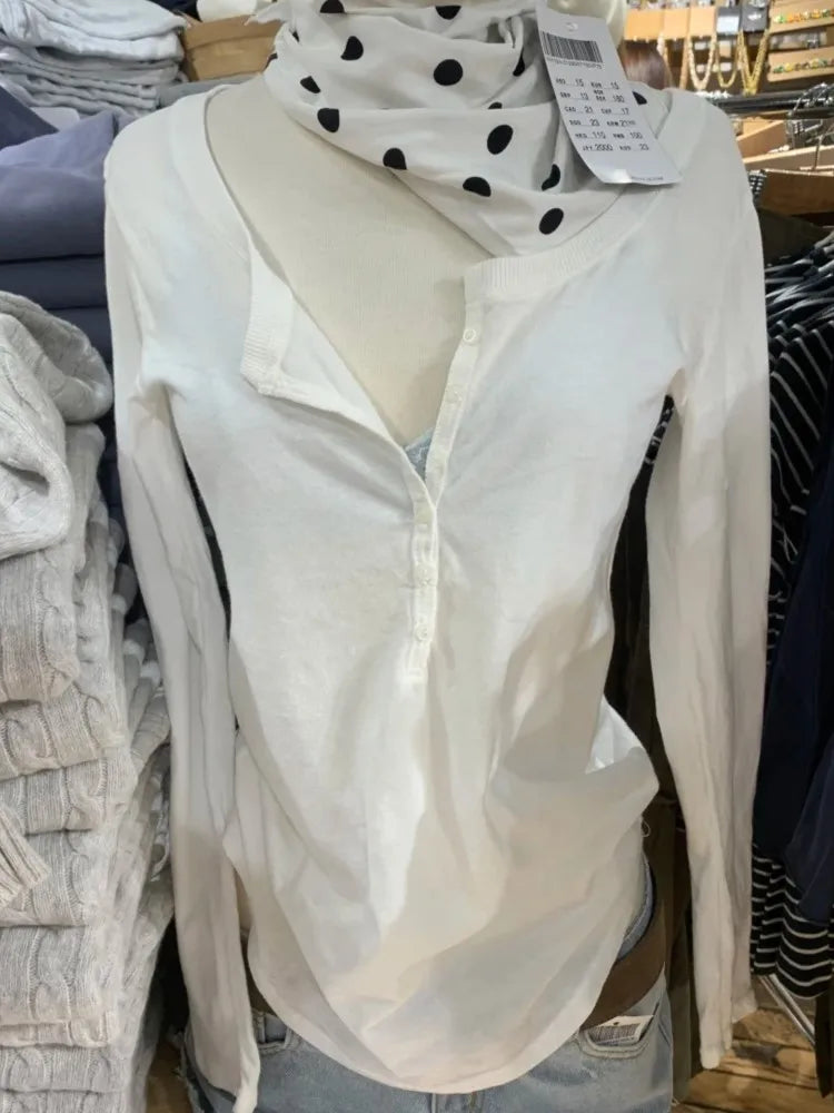 Pink Striped Slim Long Sleeve Tees Women Spring Casual Cotton O-neck Tshirt New Tops Clothes Sweet Cute  Vintage T-shirts Y2K