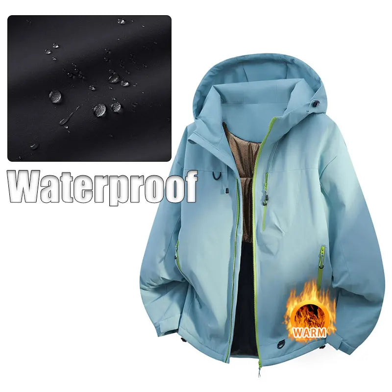 Winter Jacket Thicker Warm Waterproof Windproof Warm Casual Sports Jacket Men Women Sport Hiking Running Hooded Casual Warm Coat