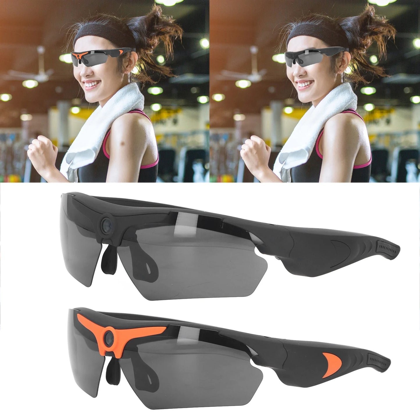 Camera Glasses Video Sunglasses 1080P Full HD Video Recording Shooting Camera Glasses for Cycling Driving Hiking Fishing Hunting
