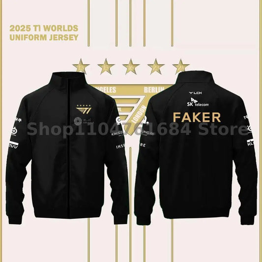 T1 2025 World Championship Lol Esports Club Champion Five Star Limited Edition Team Jacket Faker Fan Support Jacket